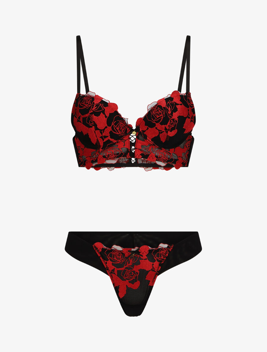 Completo intimo rosso pizzo discount