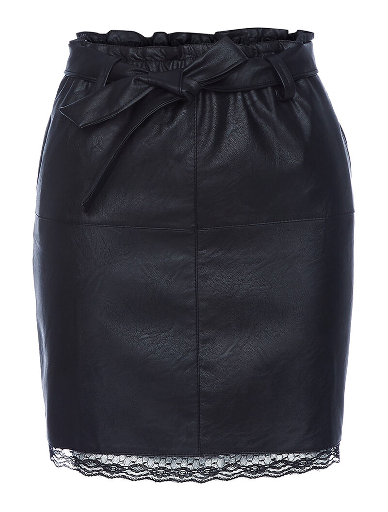 Jupe simili cuir et dentelle shop