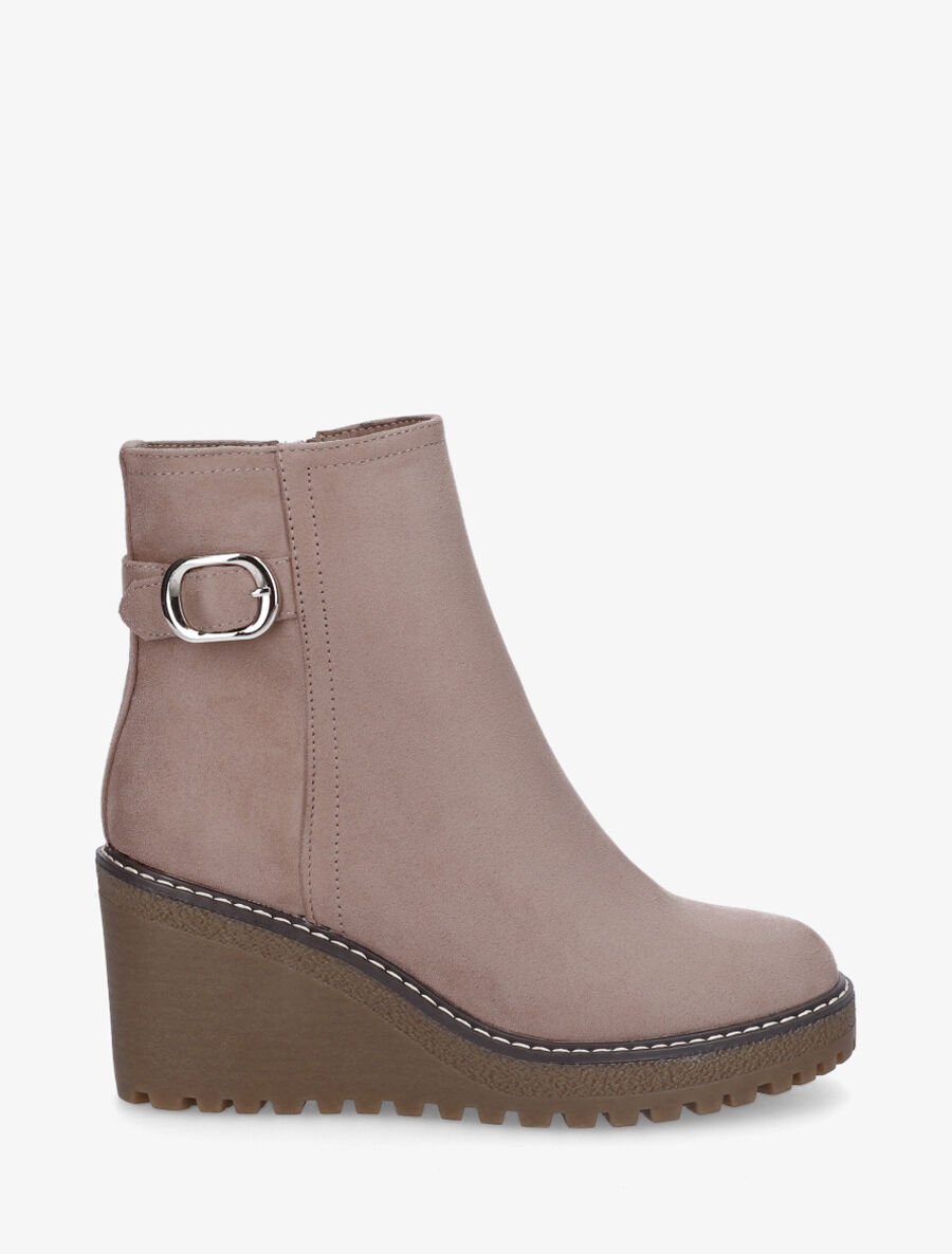 Bottines compensees en suedine Inspee