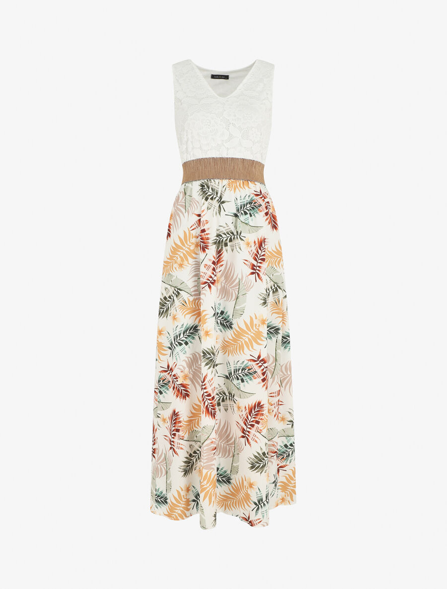 Robe longue a bustier en dentelle Inspee