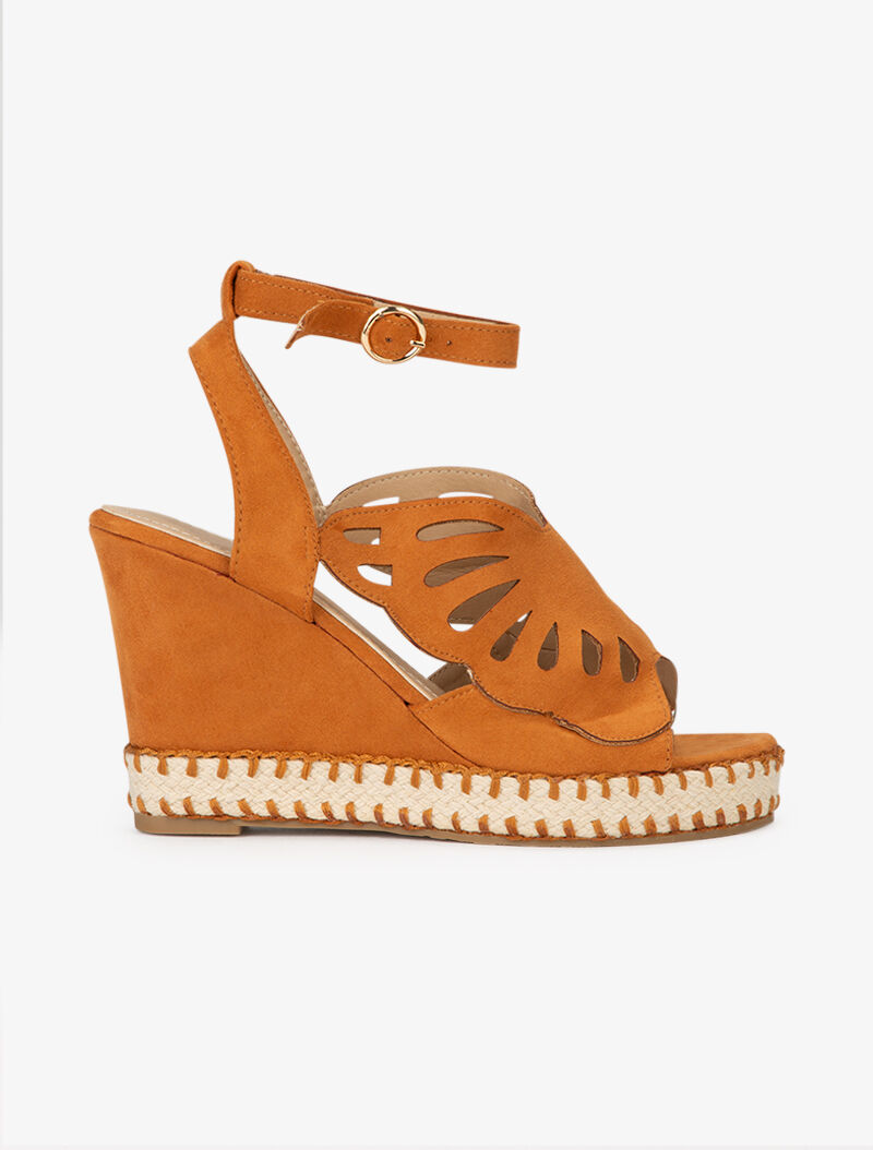 Felicity leather butterfly wedge top